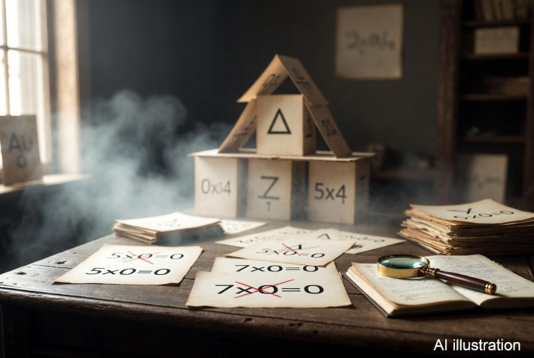 Ha 7x0=0 és 5x0=0 akkor 0 val egyszerűsítve 7=5