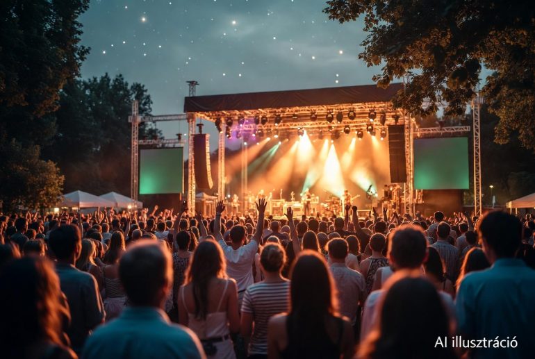 Libabőr koncert Péterfy Borival a nyári Budapest Parkban